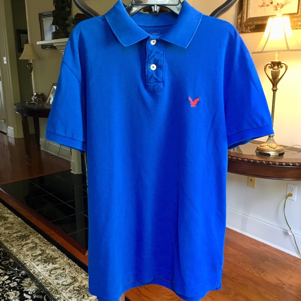 American Eagle Blue Polo Shortsleeved XS